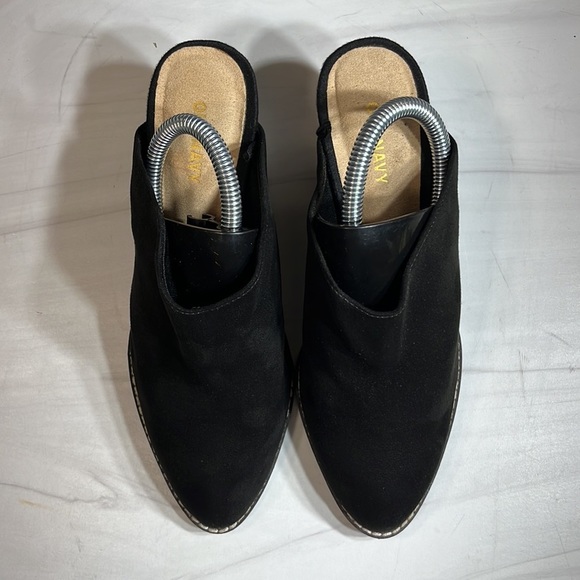 Old Navy Slip-On Pointed Toe Heel Suede Black sz 6 - Picture 5 of 9